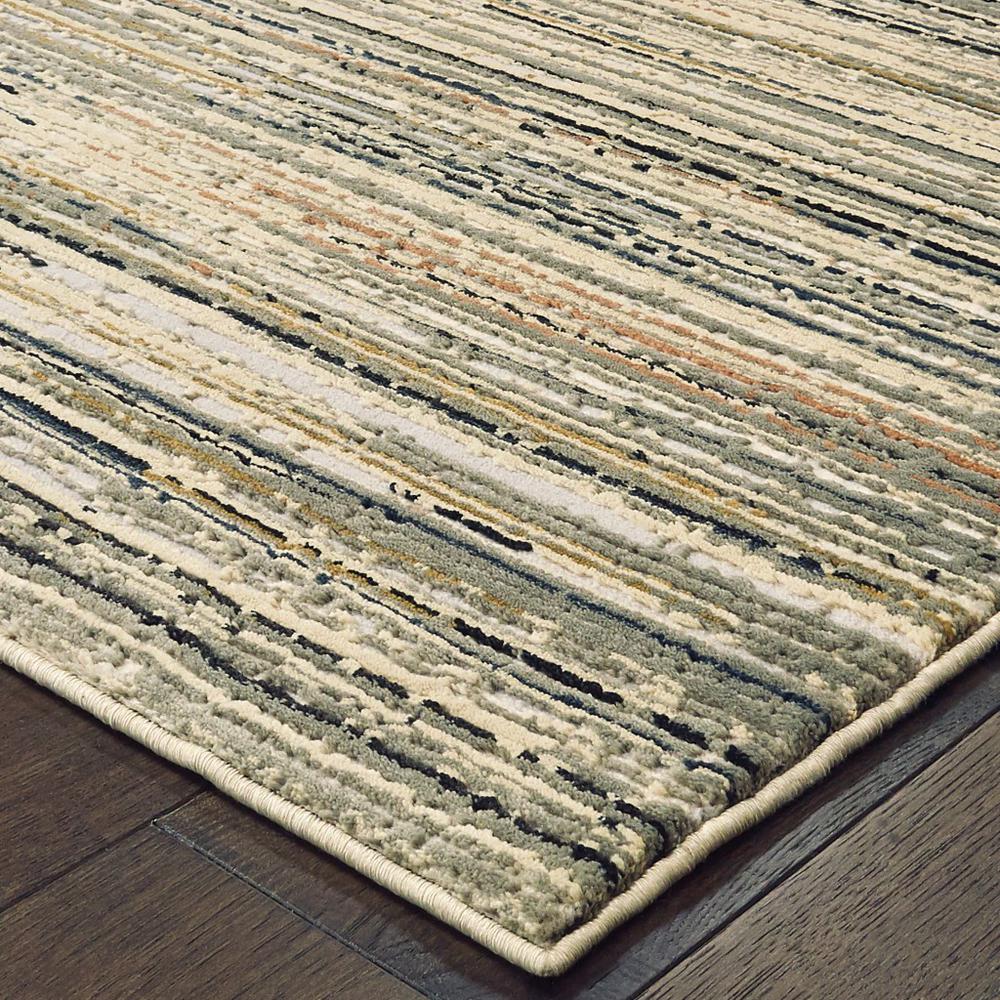 8' Ivory Sage Abtract Lines Indoor Runner Rug - 384231. Picture 2