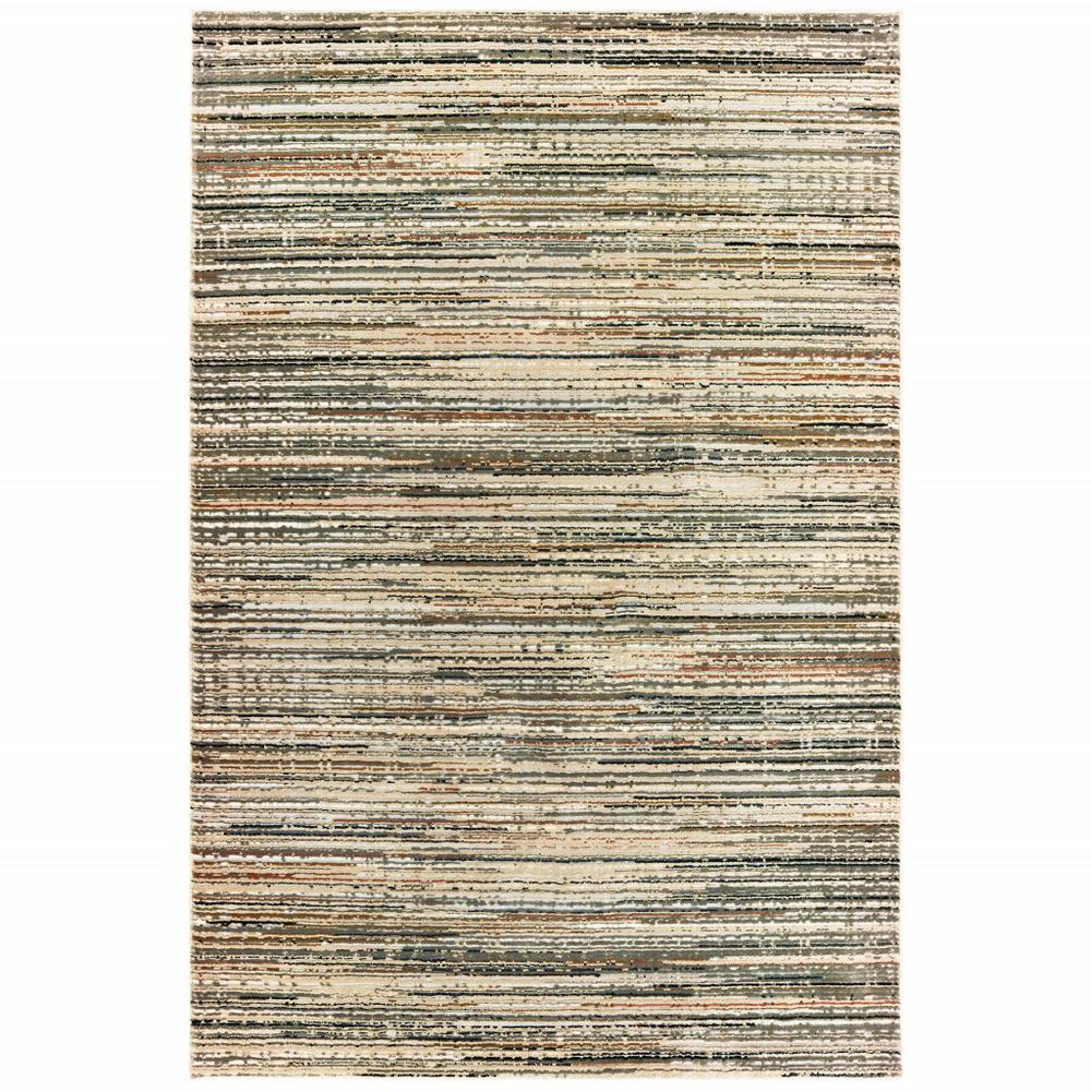 3' x 6' Ivory Sage Abtract Lines Indoor Area Rug - 384232. Picture 1