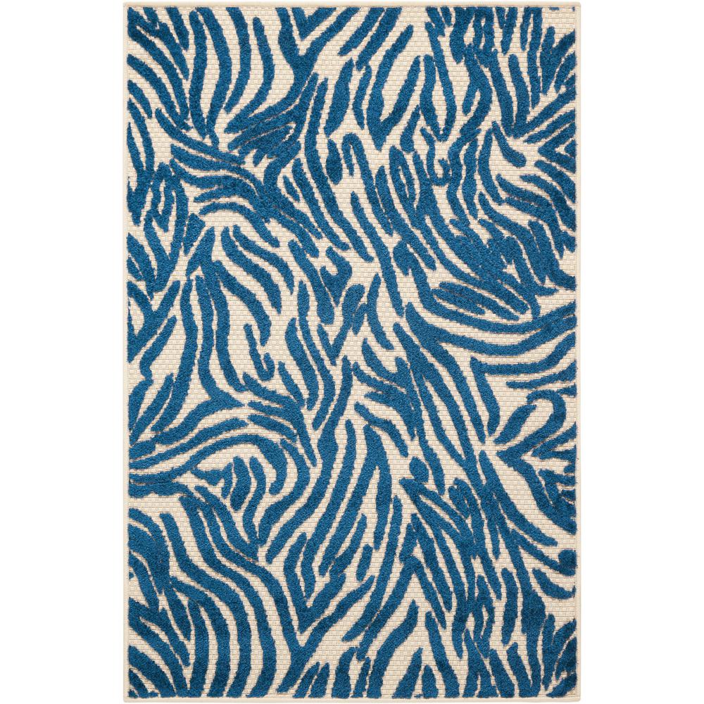 3' x 4'  Tropical Blue Abstract Indoor Outdoor Area Rug - 384406. The main picture.