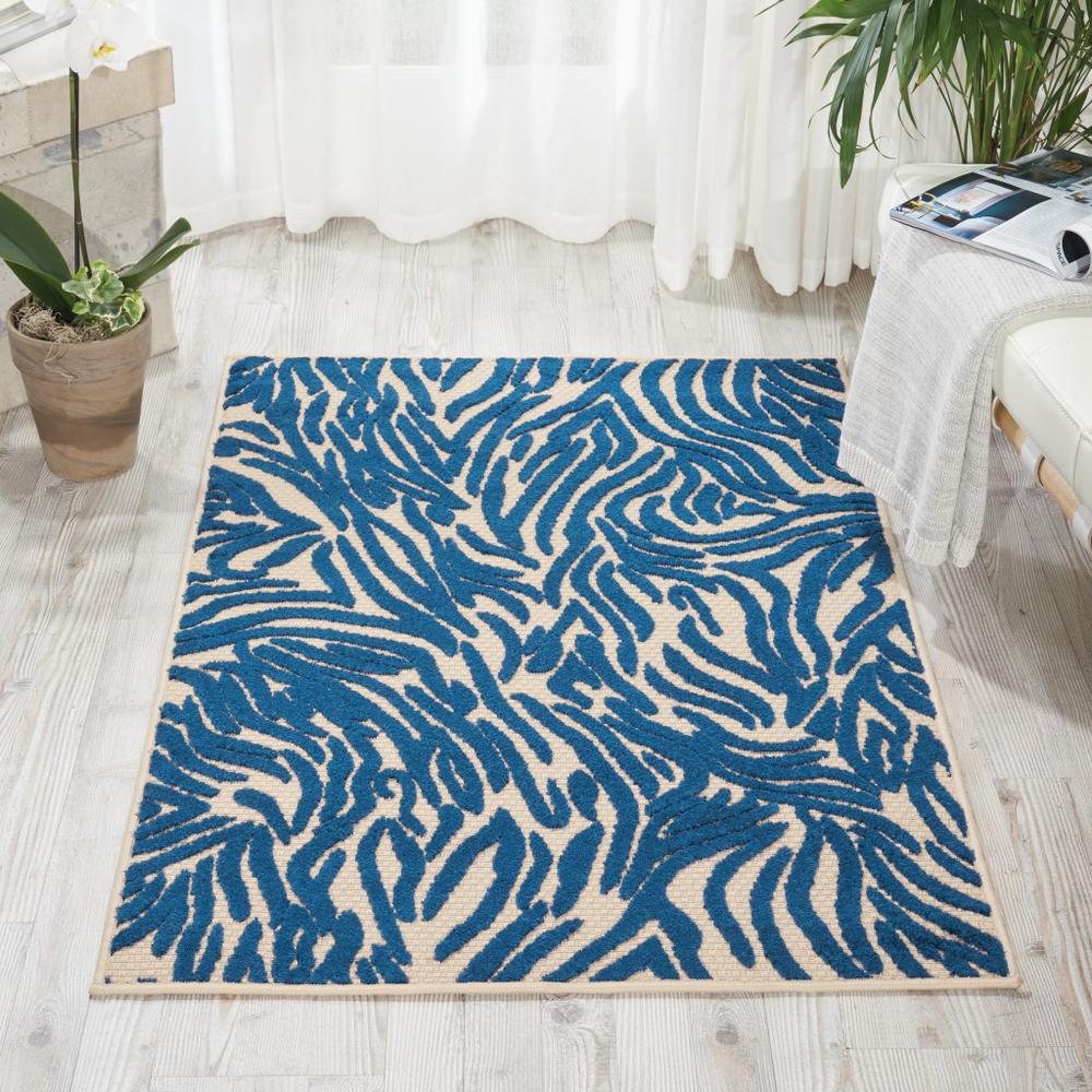3' x 4'  Tropical Blue Abstract Indoor Outdoor Area Rug - 384406. Picture 4