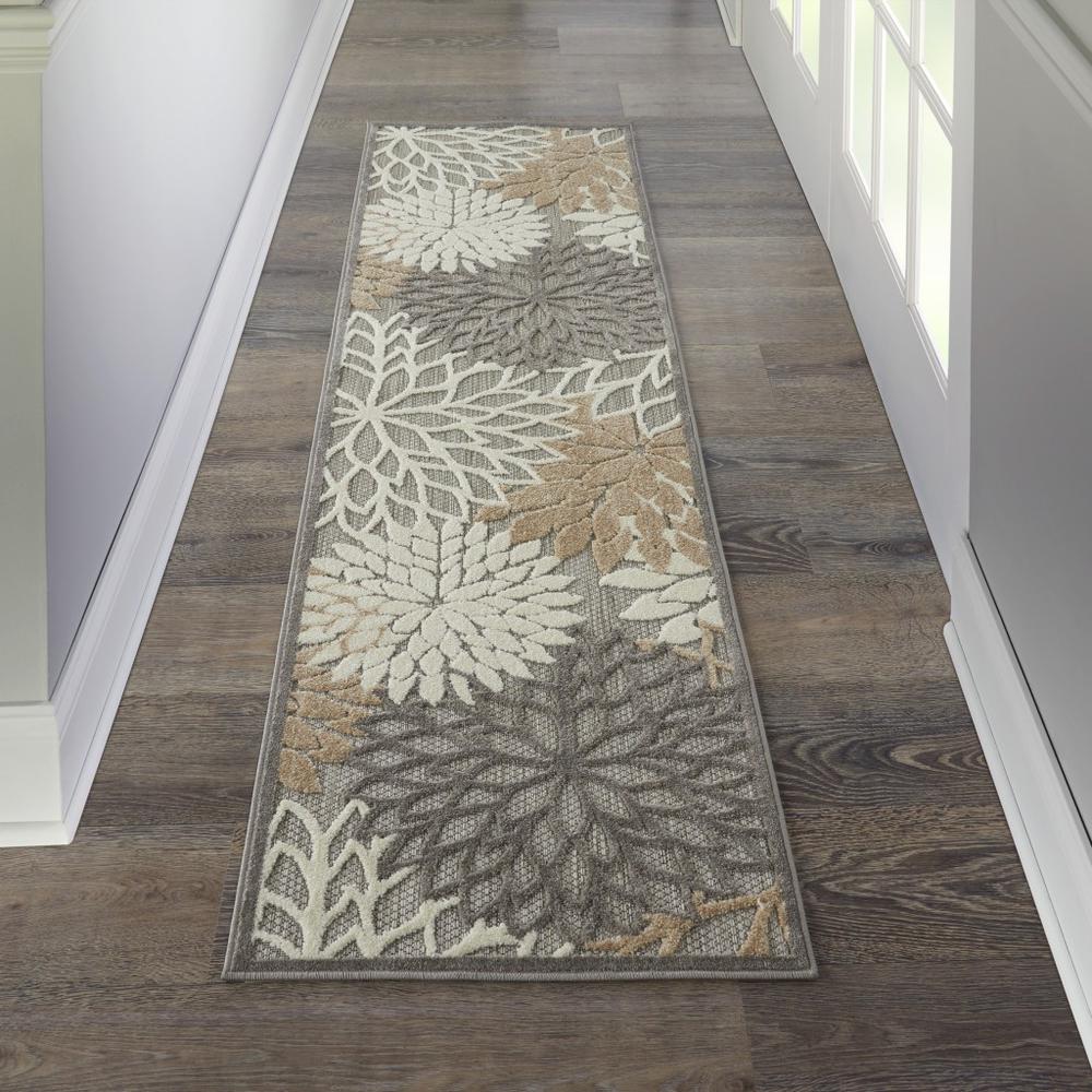 2’ x 6’ Natural and Gray Indoor Outdoor Runner Rug - 384649. Picture 4