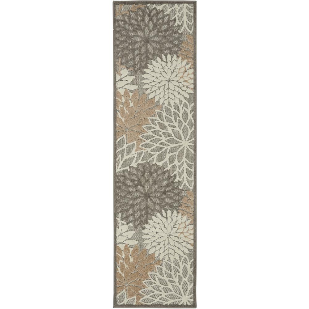 2’ x 10’ Natural and Gray Indoor Outdoor Runner Rug - 384652. Picture 1