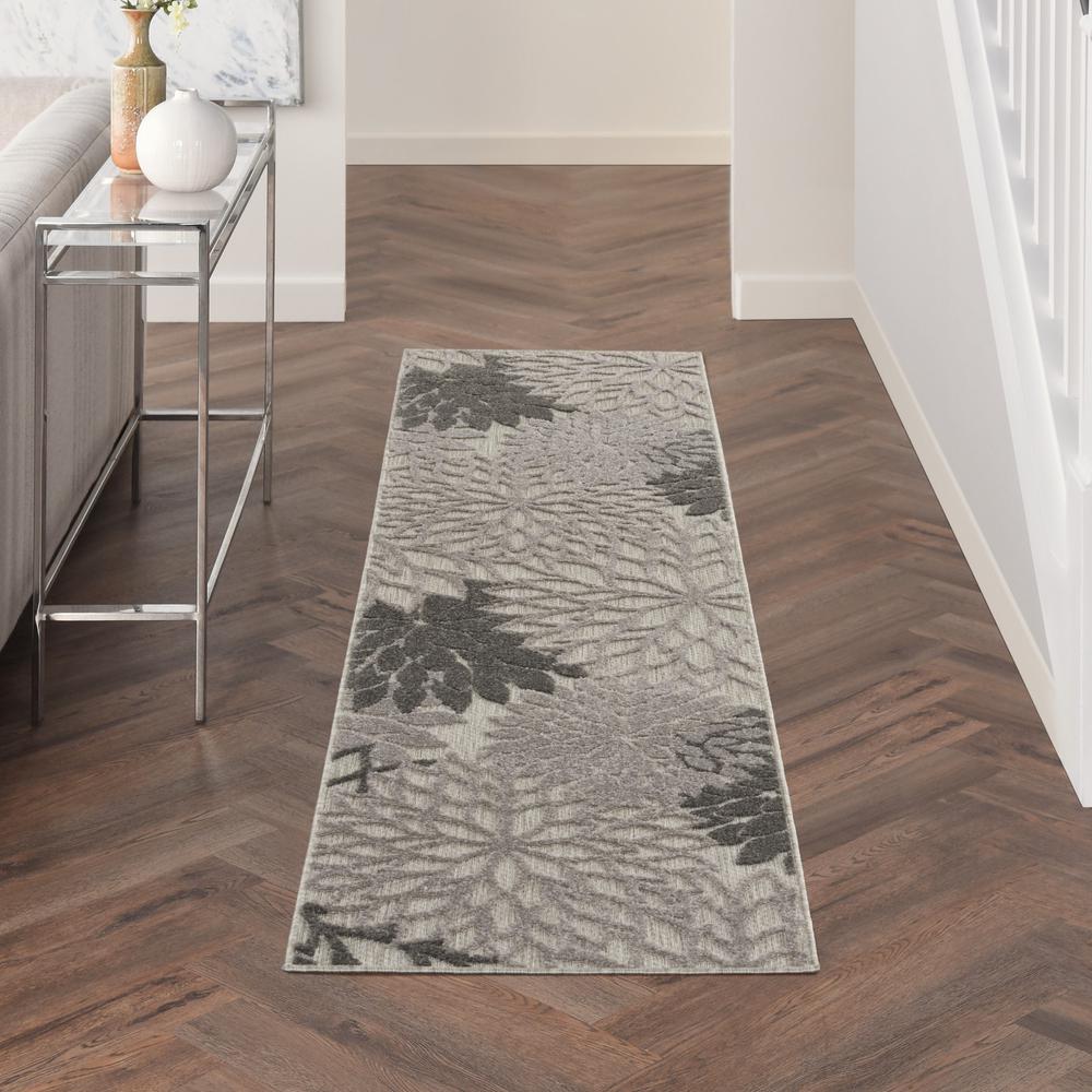 2’ x 6’ Silver and Gray Indoor Outdoor Runner Rug - 384686. Picture 4