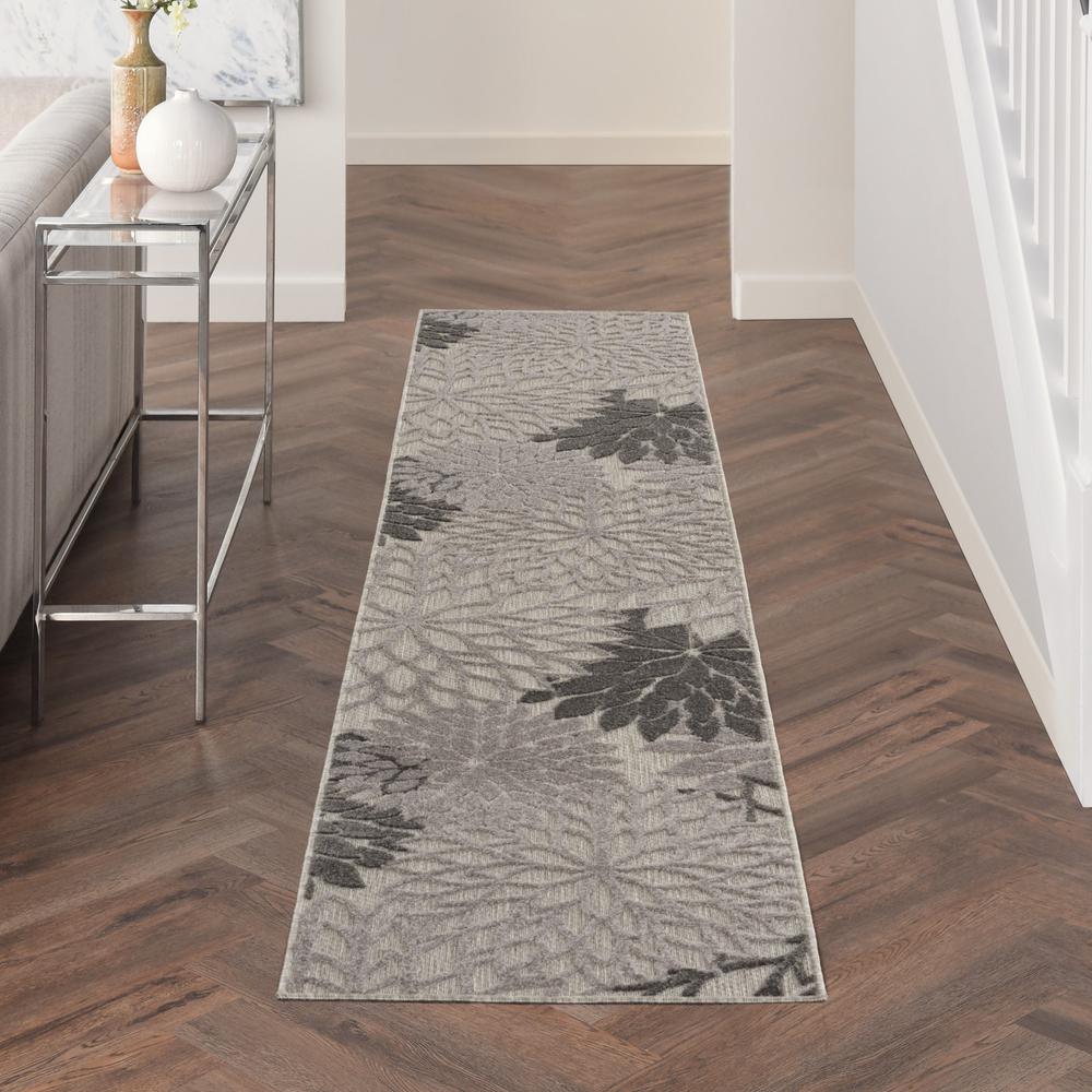 2’ x 12’ Silver and Gray Indoor Outdoor Runner Rug - 384690. Picture 4