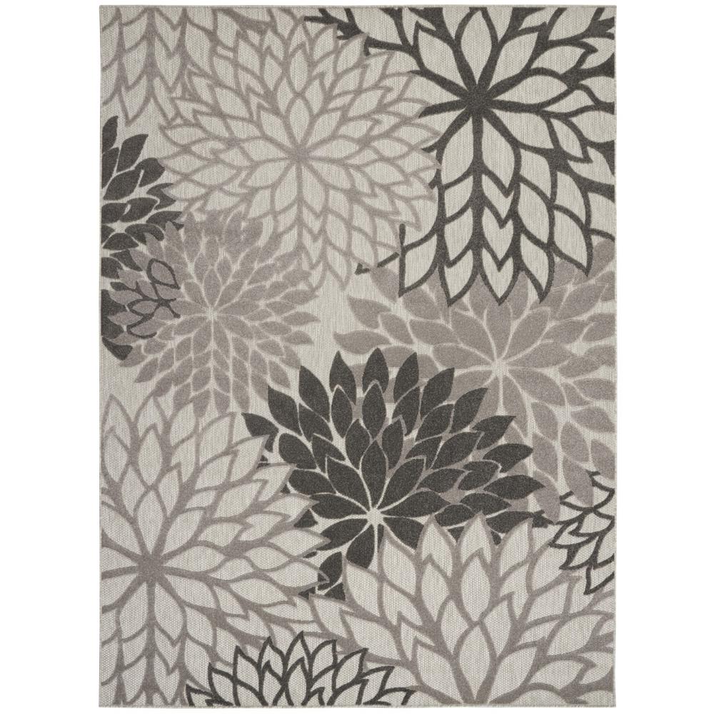 8’ x 11’ Silver and Gray Indoor Outdoor Area Rug - 384708. Picture 1