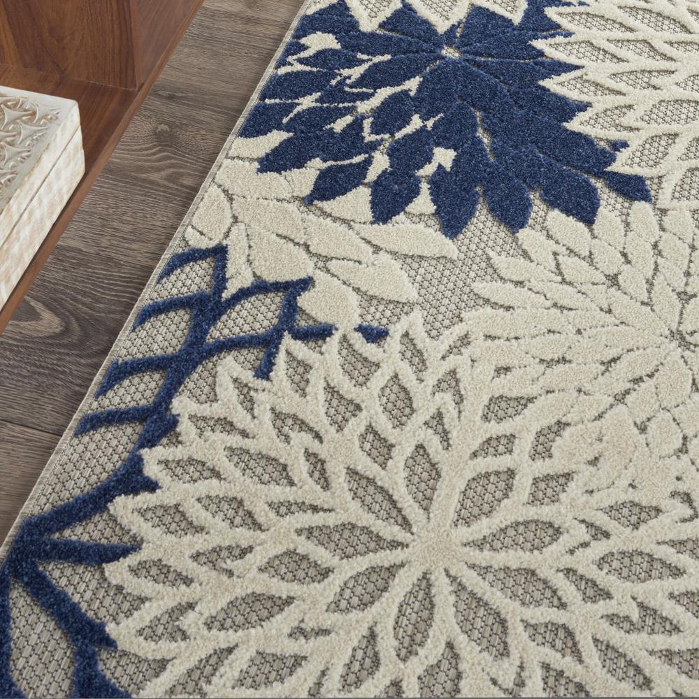 3’ x 4’ Ivory and Navy Indoor Outdoor Area Rug - 384830. Picture 5