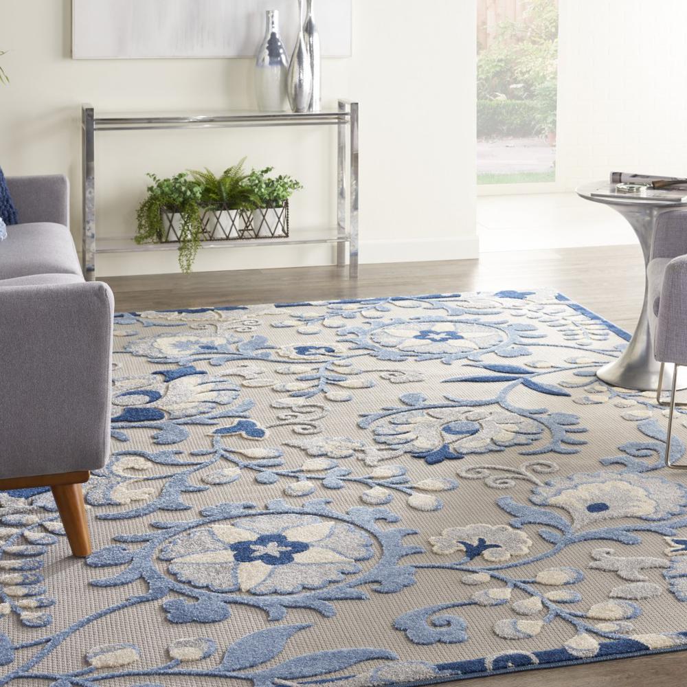 7’ x 10’ Blue and Gray Indoor Outdoor Area Rug - 384841. Picture 2
