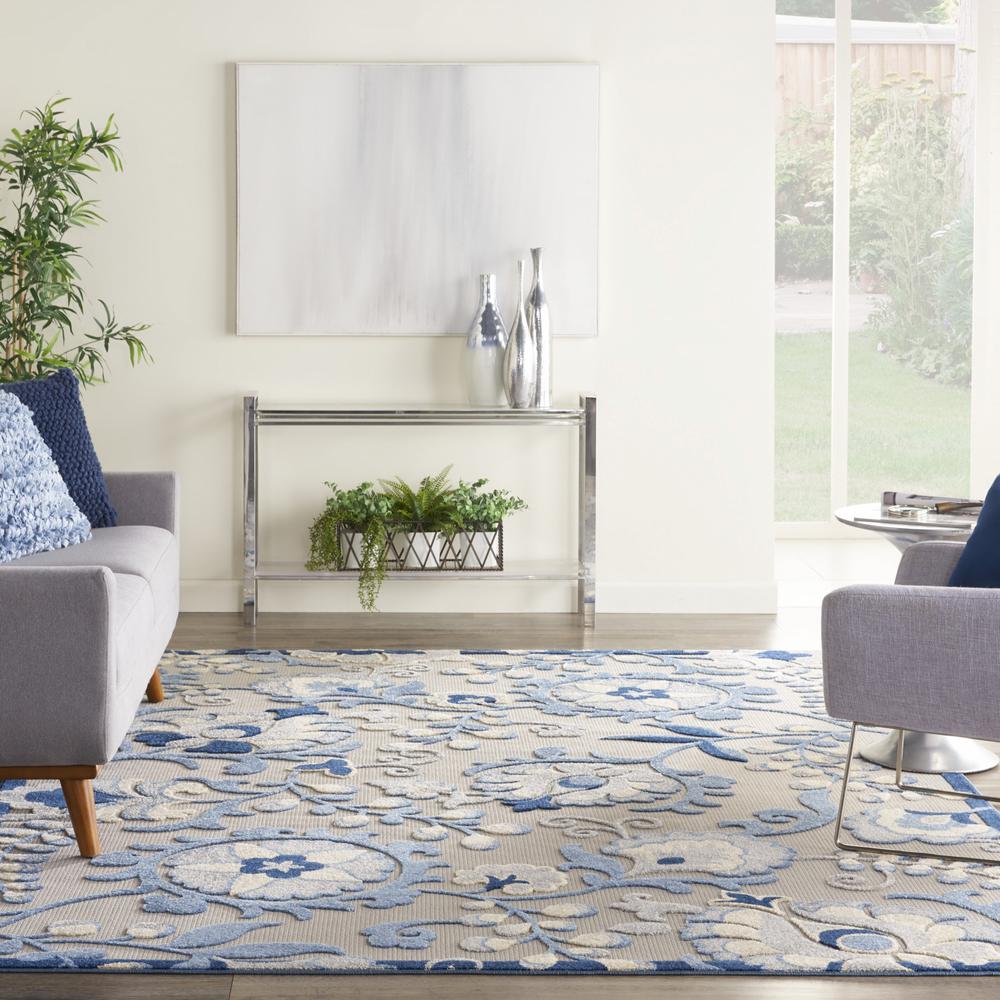 7’ x 10’ Blue and Gray Indoor Outdoor Area Rug - 384841. Picture 9