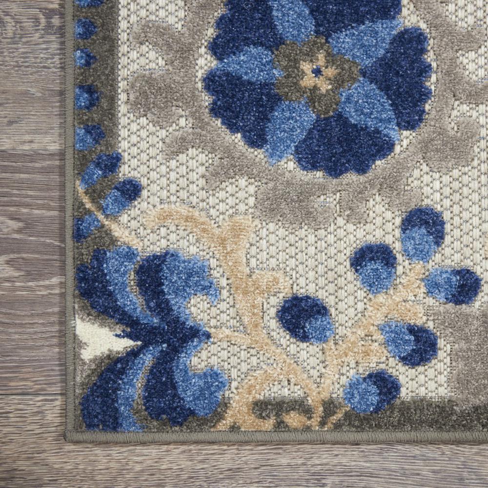 2’ x 8’ Natural and Blue Indoor Outdoor Runner Rug - 384853. Picture 2