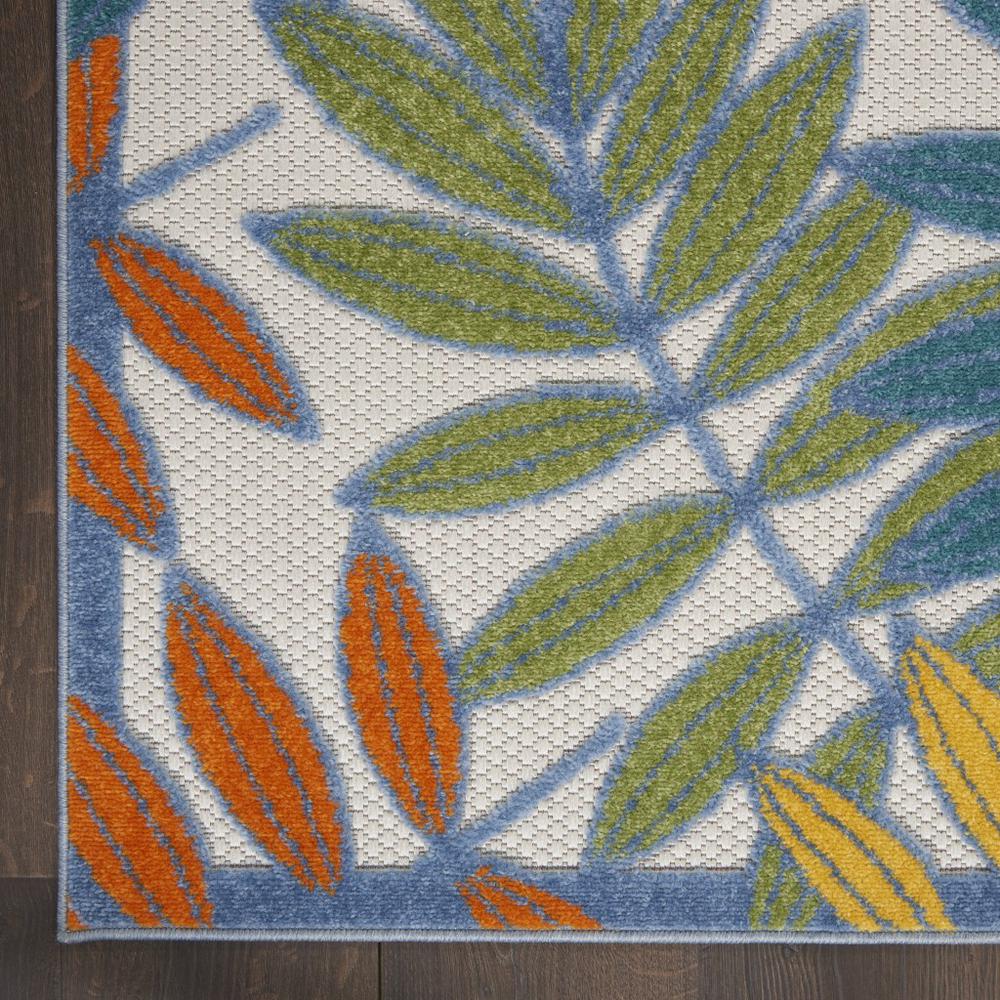 4’x 6’ Ivory and Colored Leaves Indoor Outdoor Runner Rug - 384877. Picture 2