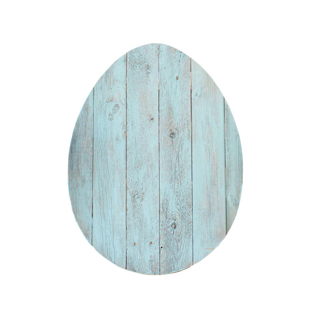 18" Rustic Farmhouse Turquoise Wooden Large Egg - 384893. Picture 1