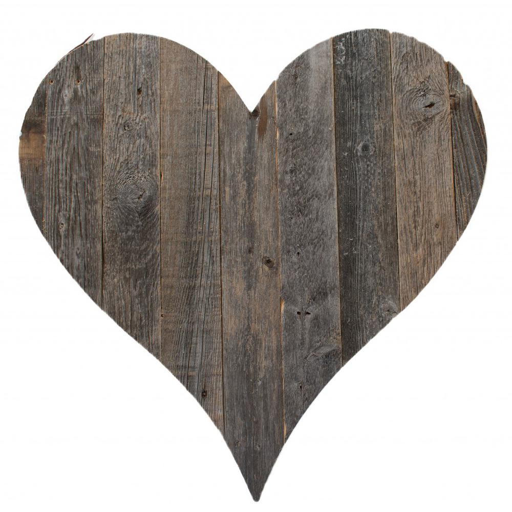 24" Rustic Rustic Weathered Gray Wooden Heart - 384907. Picture 1