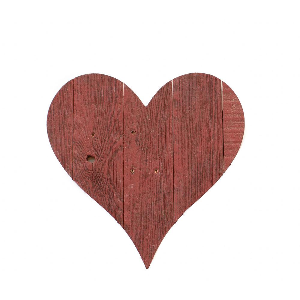 24" Rustic Farmhouse Red Large Wooden Heart - 384908. Picture 1