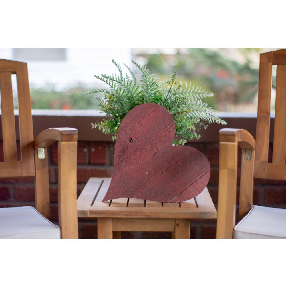 24" Rustic Farmhouse Red Large Wooden Heart - 384908. Picture 2
