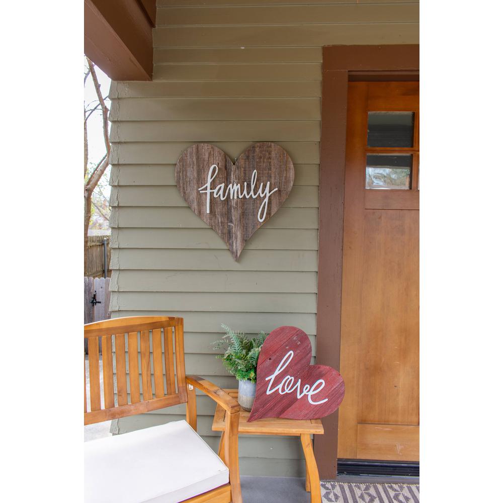 24" Rustic Farmhouse Red Large Wooden Heart - 384908. Picture 5
