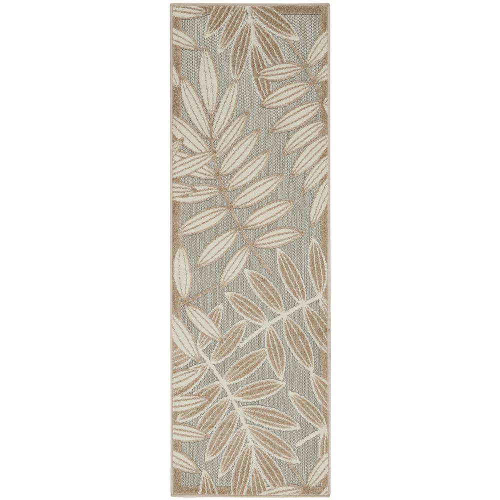 2’ x 6’ Natural Leaves Indoor Outdoor Runner Rug - 384949. Picture 1