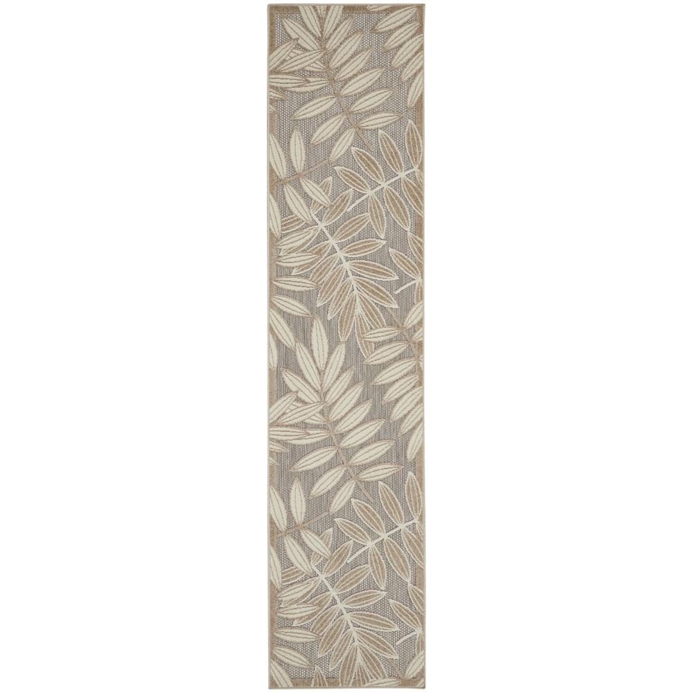 2’ x 10’ Natural Leaves Indoor Outdoor Runner Rug - 384950. Picture 1