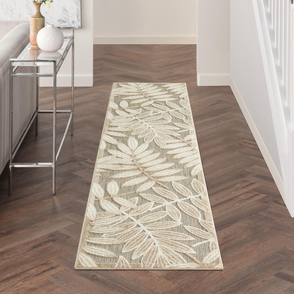 2’ x 10’ Natural Leaves Indoor Outdoor Runner Rug - 384950. Picture 4