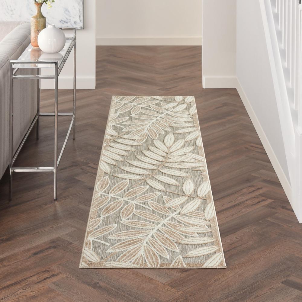 2’ x 8’ Natural Leaves Indoor Outdoor Runner Rug - 384952. Picture 4