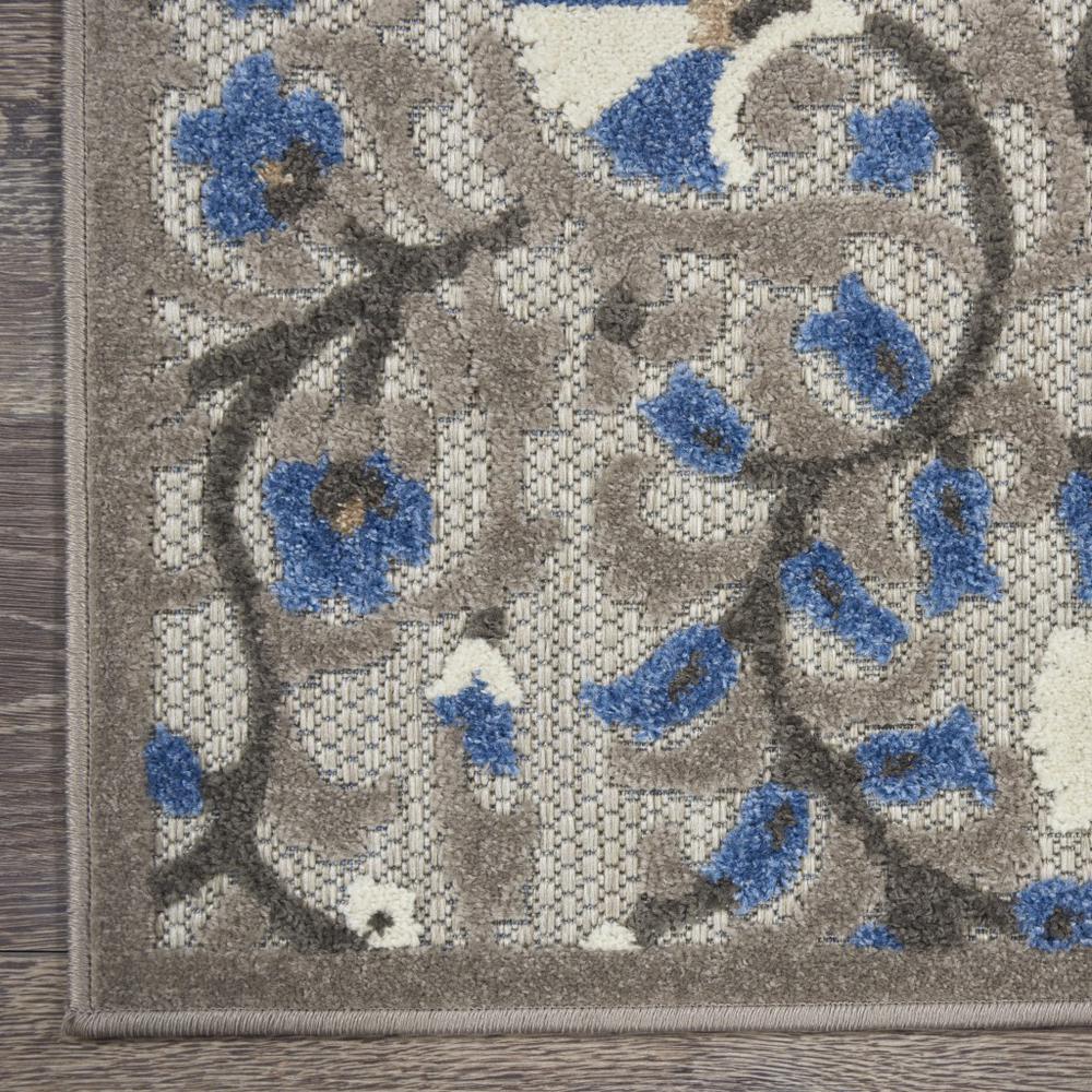 4’ x 6’ Gray and Blue Vines Indoor Outdoor Area Rug Grey/Multi. Picture 2