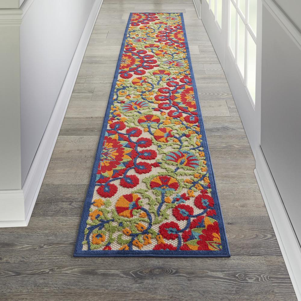 2’ x 10' Red and Multicolor Indoor Outdoor Runner Rug - 384992. Picture 4