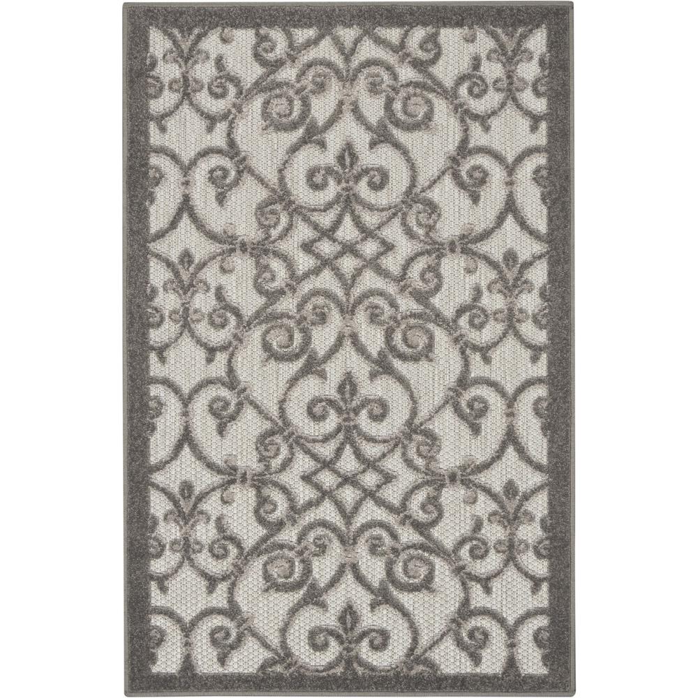 3’ x 4’ Gray and Charcoal Indoor Outdoor Area Rug Grey/Charcoal. Picture 1