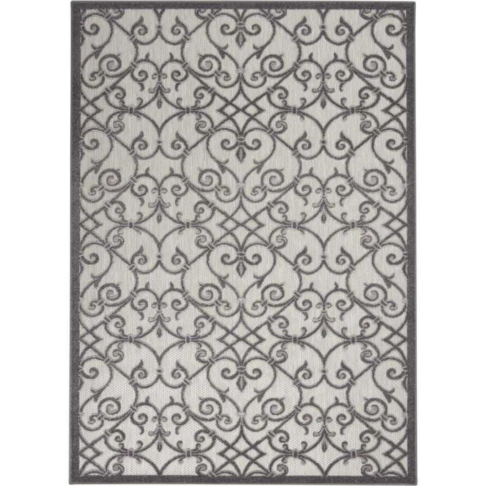 4’ x 6’ Gray and Charcoal Indoor Outdoor Area Rug Grey/Charcoal. Picture 1