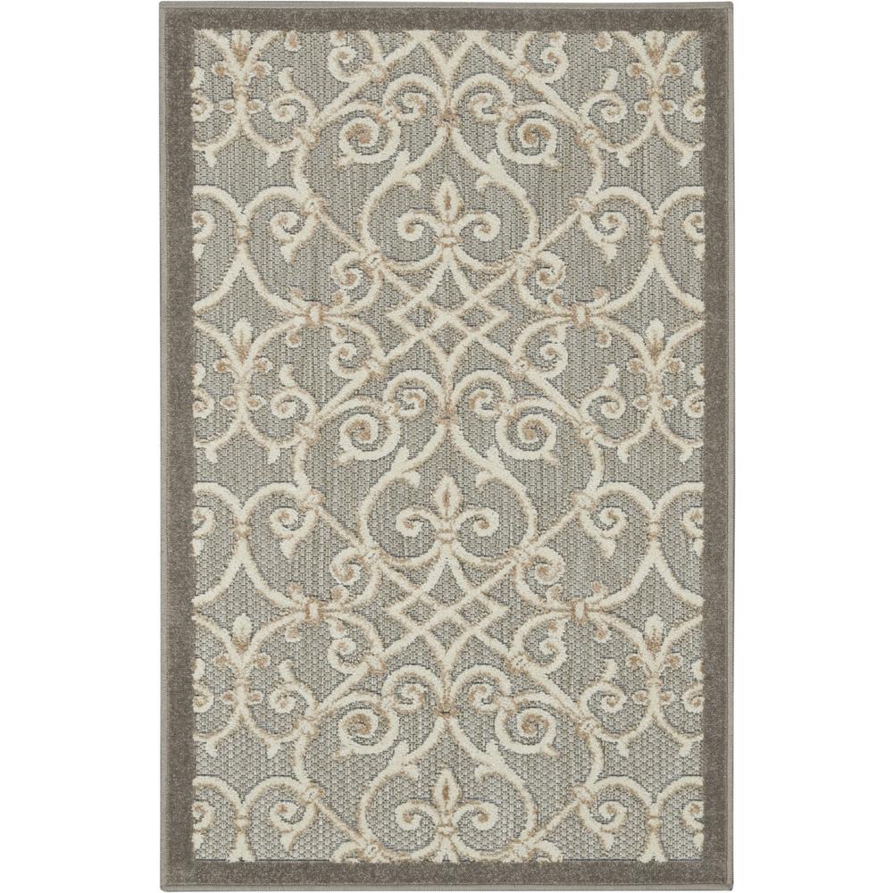 3’ x 4’ Natural and Gray Indoor Outdoor Area Rug Natural. Picture 1