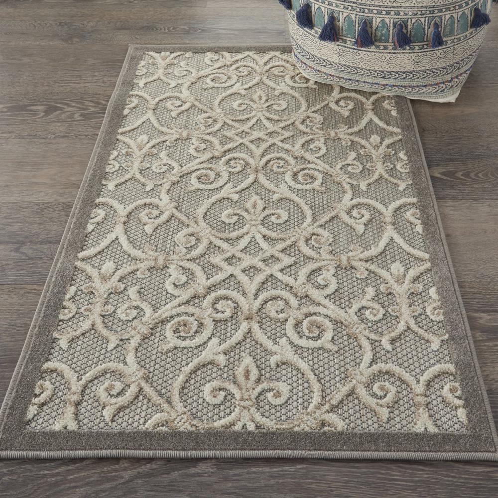3’ x 4’ Natural and Gray Indoor Outdoor Area Rug Natural. Picture 4
