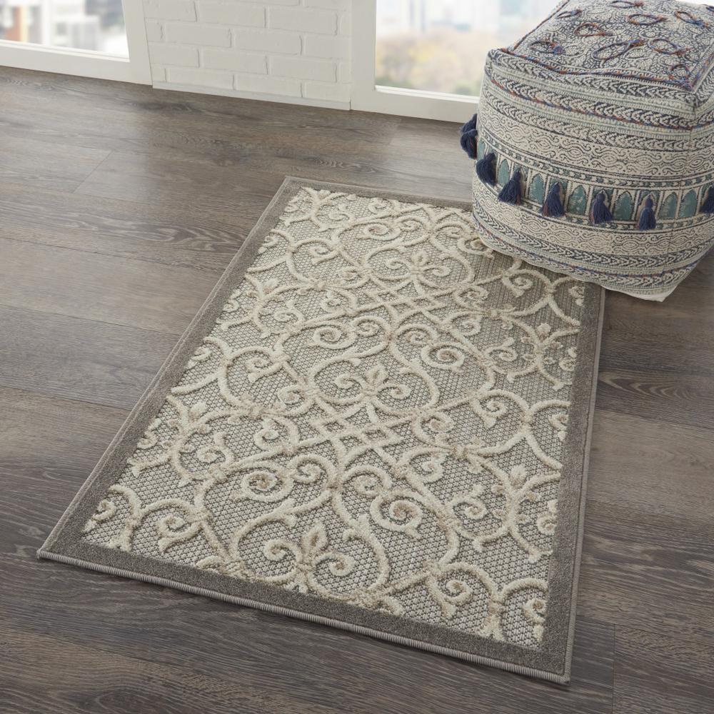 3’ x 4’ Natural and Gray Indoor Outdoor Area Rug Natural. Picture 6