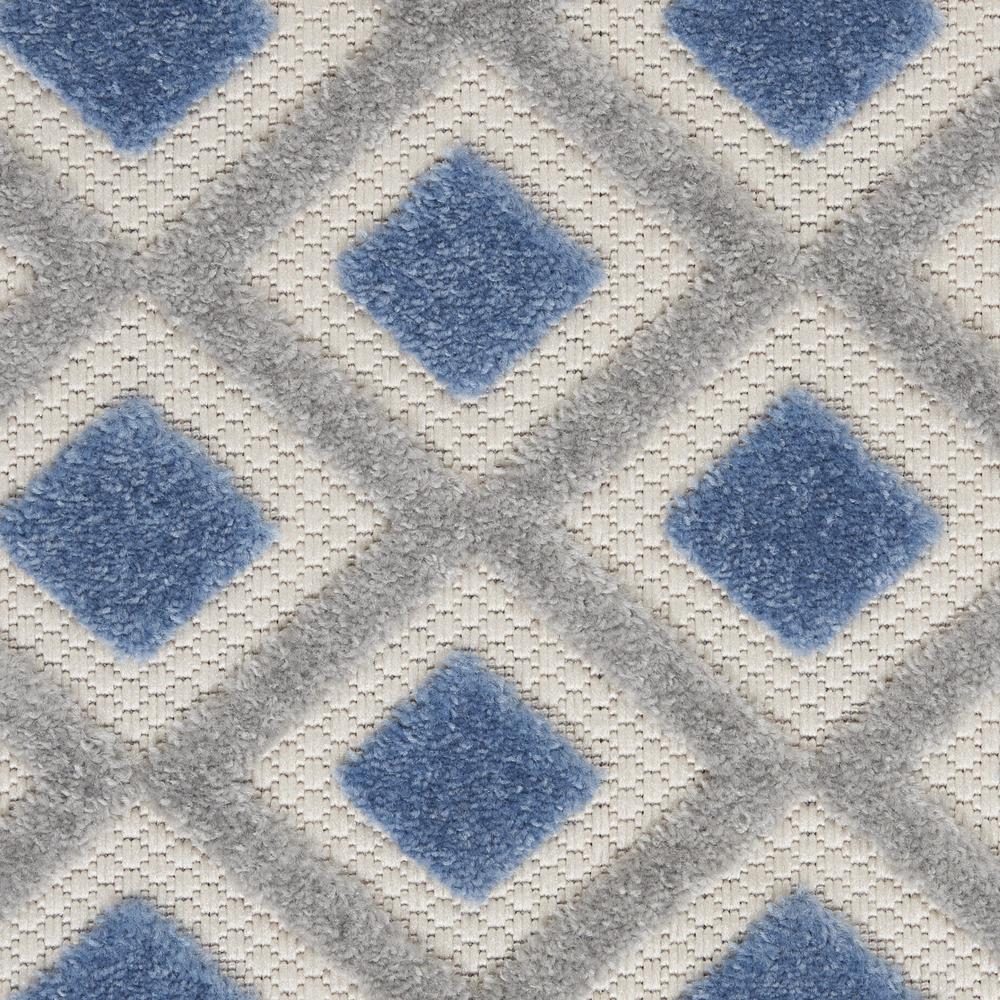 4’ Round Blue and Gray Indoor Outdoor Area Rug - 385150. Picture 6