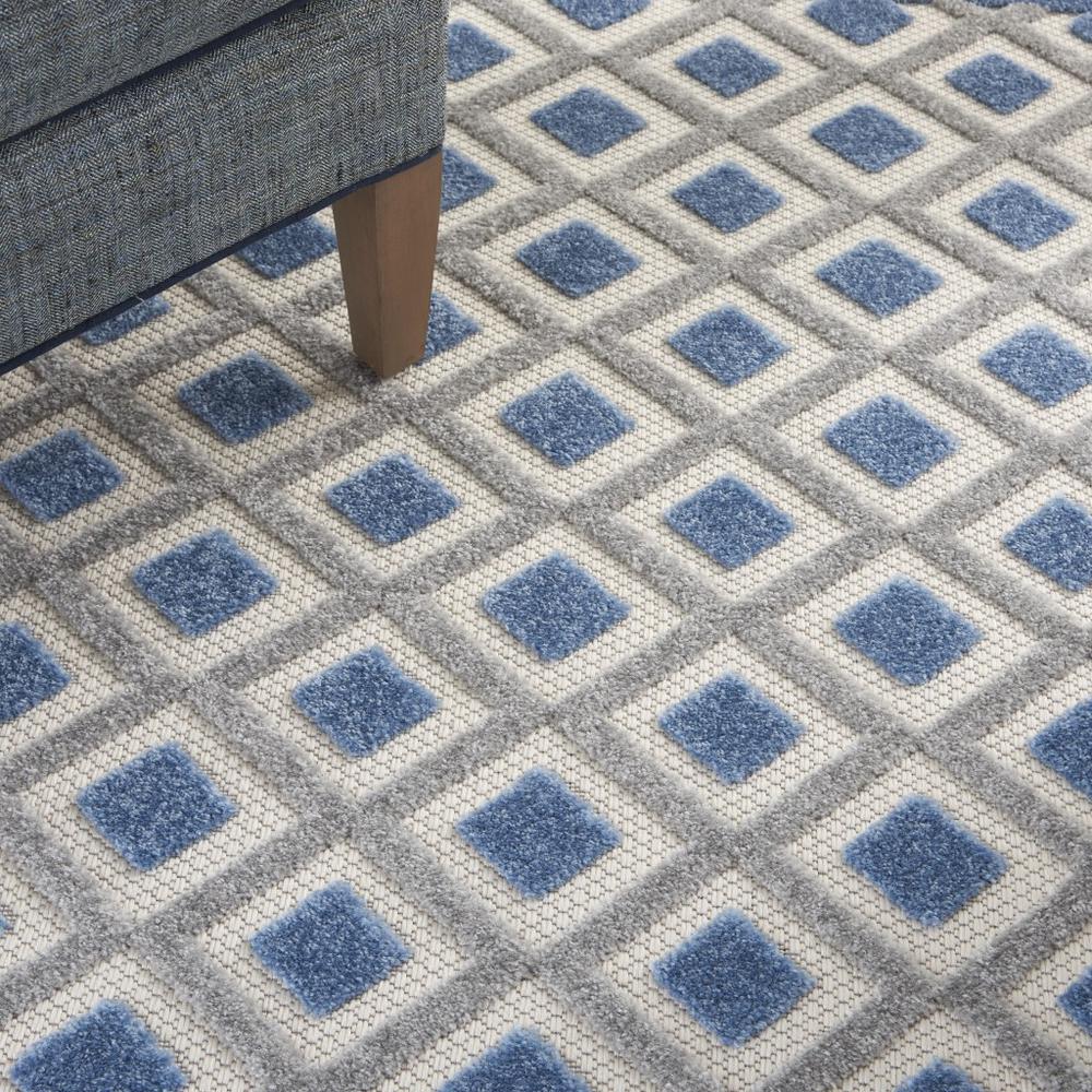 5’ x 8’ Blue and Gray Indoor Outdoor Area Rug - 385151. Picture 5