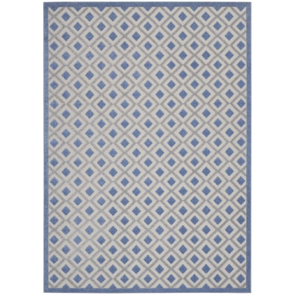 7’ x 10’ Blue and Gray Indoor Outdoor Area Rug - 385157. Picture 1
