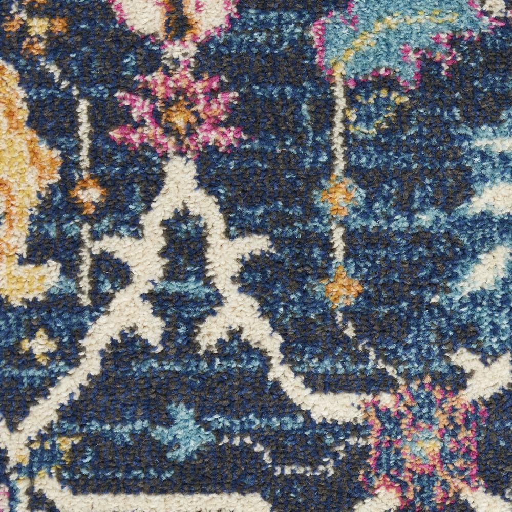 4’ Round Navy Blue Floral Buds Area Rug - 385228. Picture 6