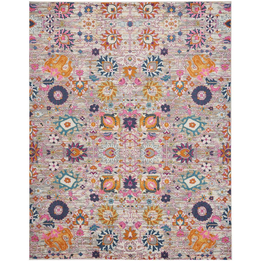 8’ x 10’ Gray and Pink Distressed Area Rug - 385243. Picture 1