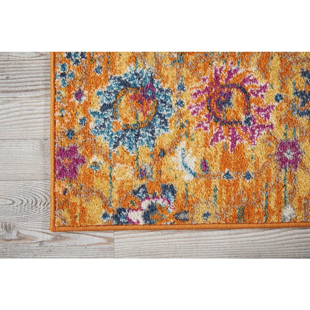 2’ x 8’ Sun Gold and Navy Distressed Runner Rug - 385245. Picture 2