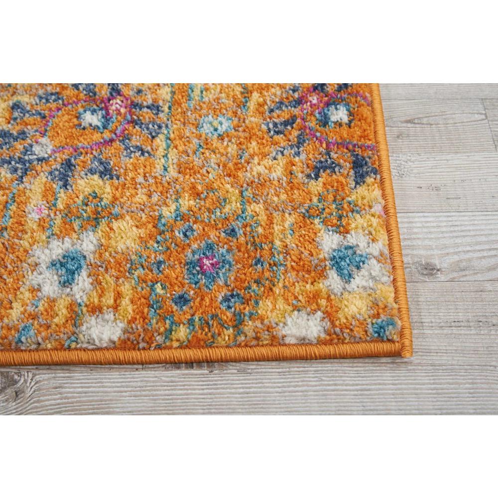 2’ x 8’ Sun Gold and Navy Distressed Runner Rug - 385245. Picture 5