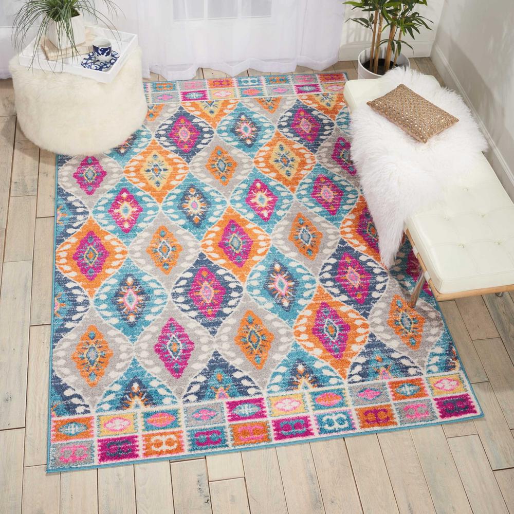 4’ x 6’ Multicolor Ogee Pattern Area Rug - 385246. Picture 4