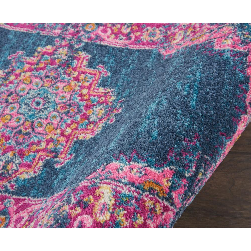 2’ x 10’ Blue and Pink Medallion Runner Rug Blue. Picture 4