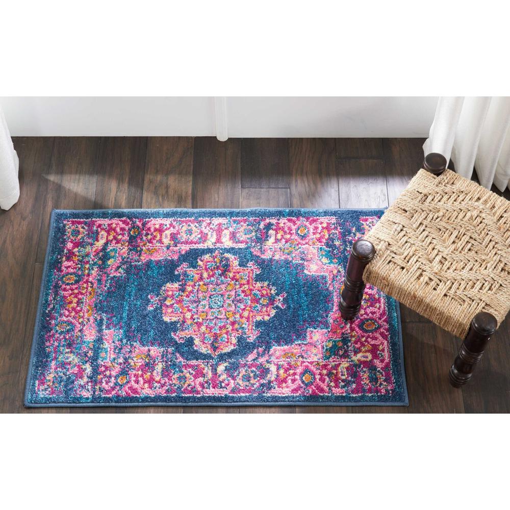 2’ x 3’ Blue and Pink Medallion Scatter Rug Blue. Picture 4