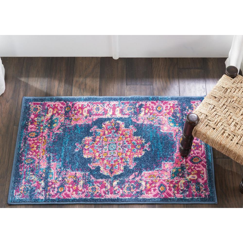 2’ x 3’ Blue and Pink Medallion Scatter Rug Blue. Picture 5