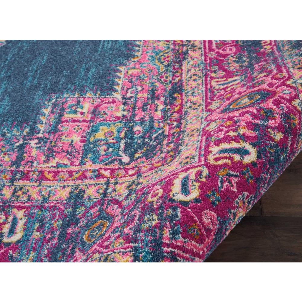 8’ x 10’ Blue and Pink Medallion Area Rug Blue. Picture 3
