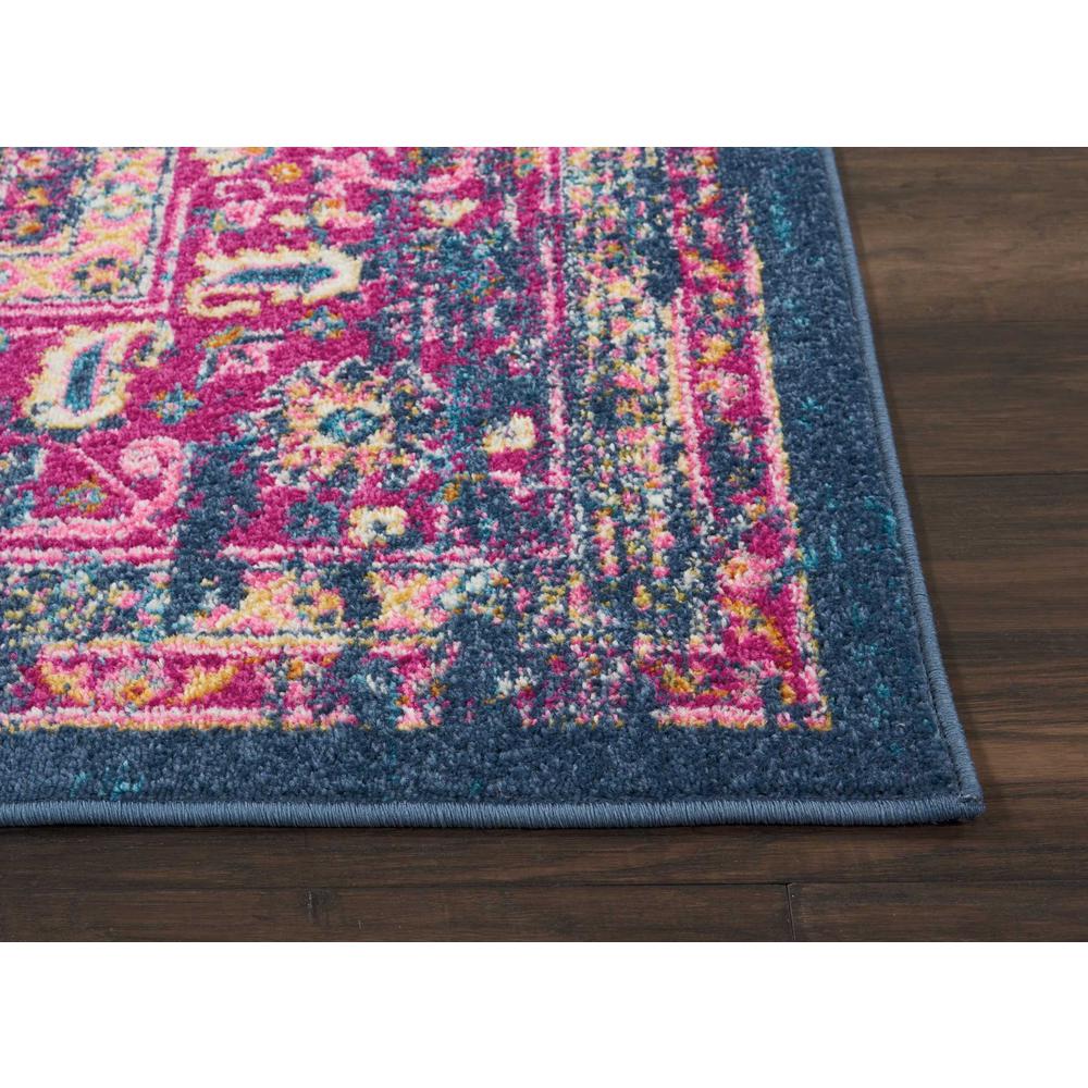 8’ x 10’ Blue and Pink Medallion Area Rug Blue. Picture 5