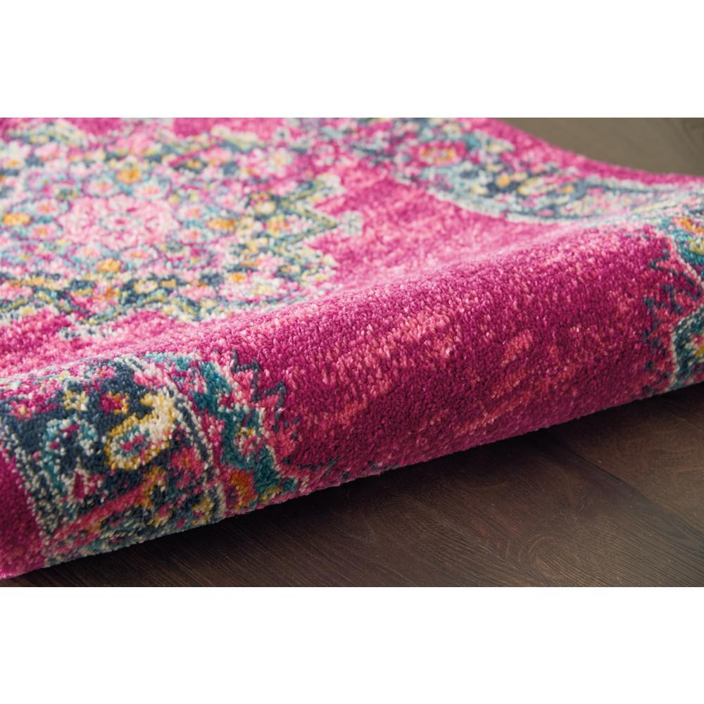 2’ x 10’ Fuchsia and Blue Distressed Runner Rug Fuchsia. Picture 3