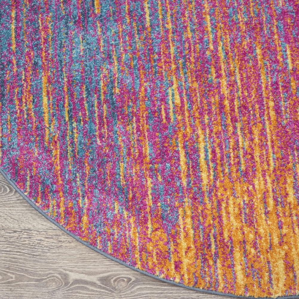 5’ Round Rainbow Abstract Striations Area Rug - 385275. Picture 2