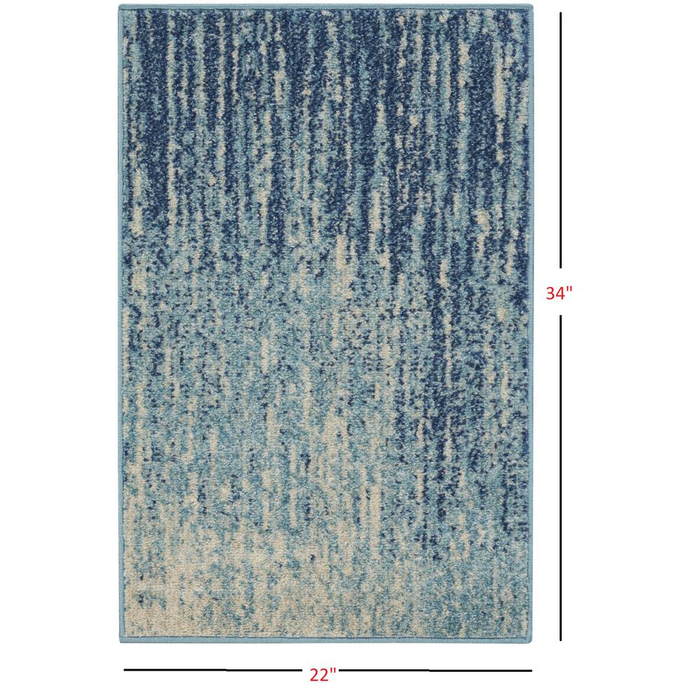 2’ x 3’ Navy and Light Blue Abstract Scatter Rug Navy/Light Blue. Picture 6
