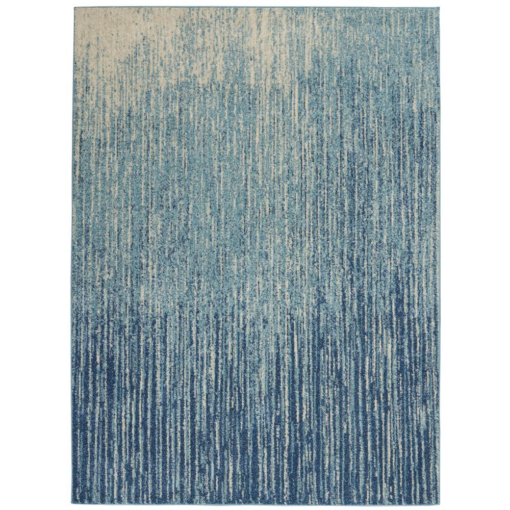 5’ x 7’ Navy and Light Blue Abstract Area Rug Navy/Light Blue. Picture 1