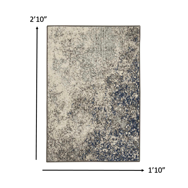 2’ x 3’ Charcoal and Ivory Abstract Scatter Rug Charcoal/Ivory. Picture 6