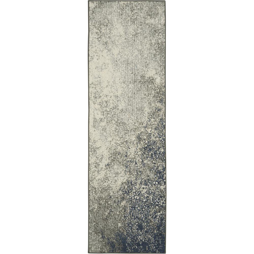 2’ x 6’ Charcoal and Ivory Abstract Runner Rug Charcoal/Ivory. Picture 1