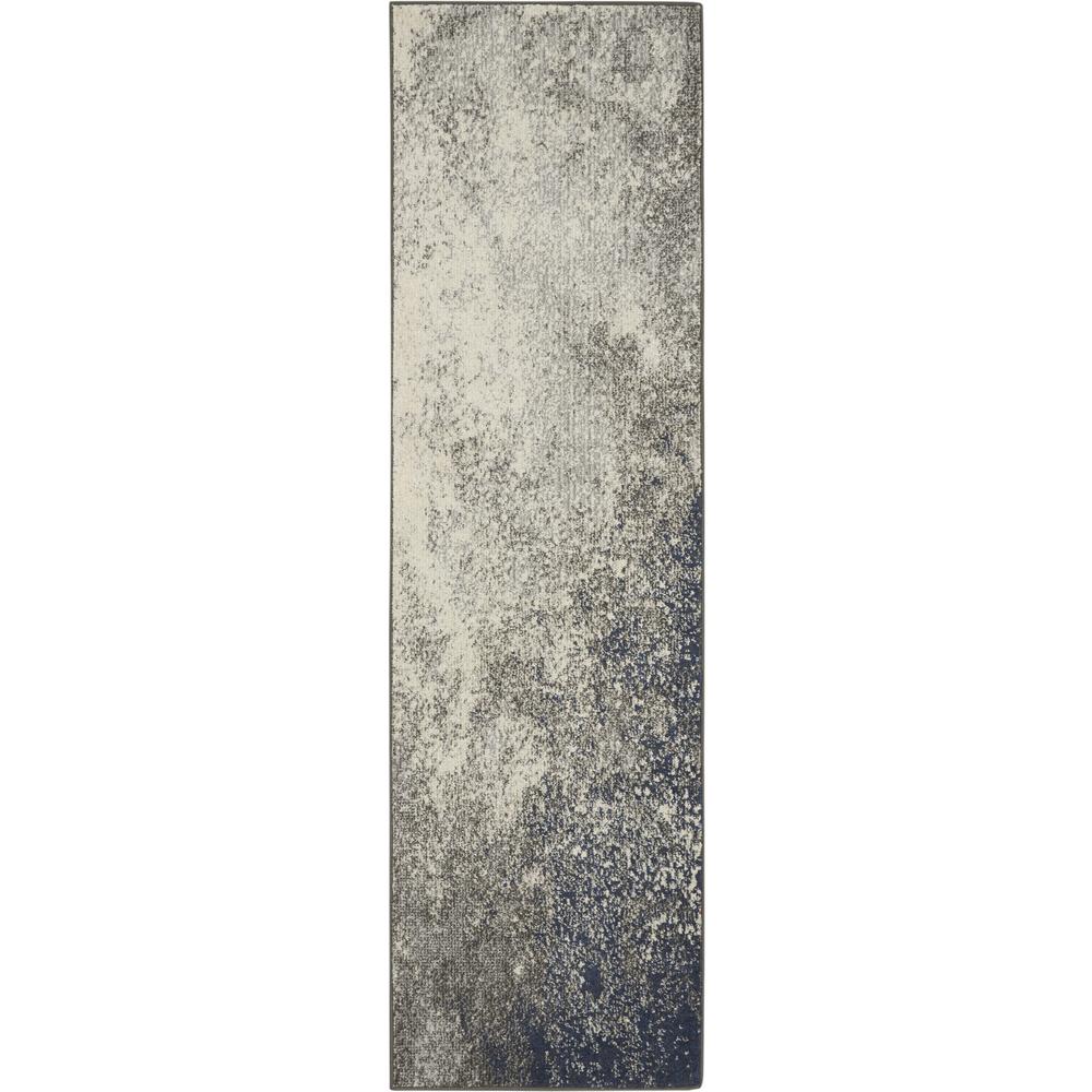 2’ x 8’ Charcoal and Ivory Abstract Runner Rug Charcoal/Ivory. Picture 1